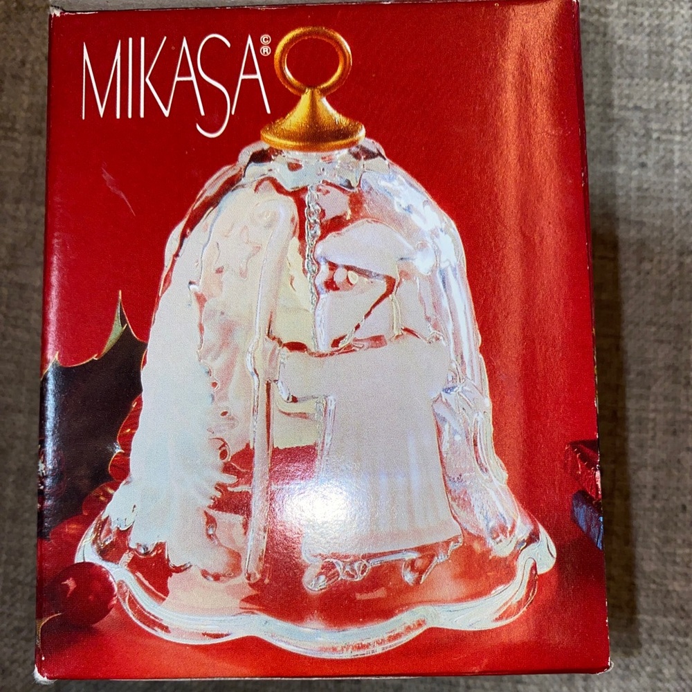 Mikasa Christmas Crystal Glass Santa Claus Bell